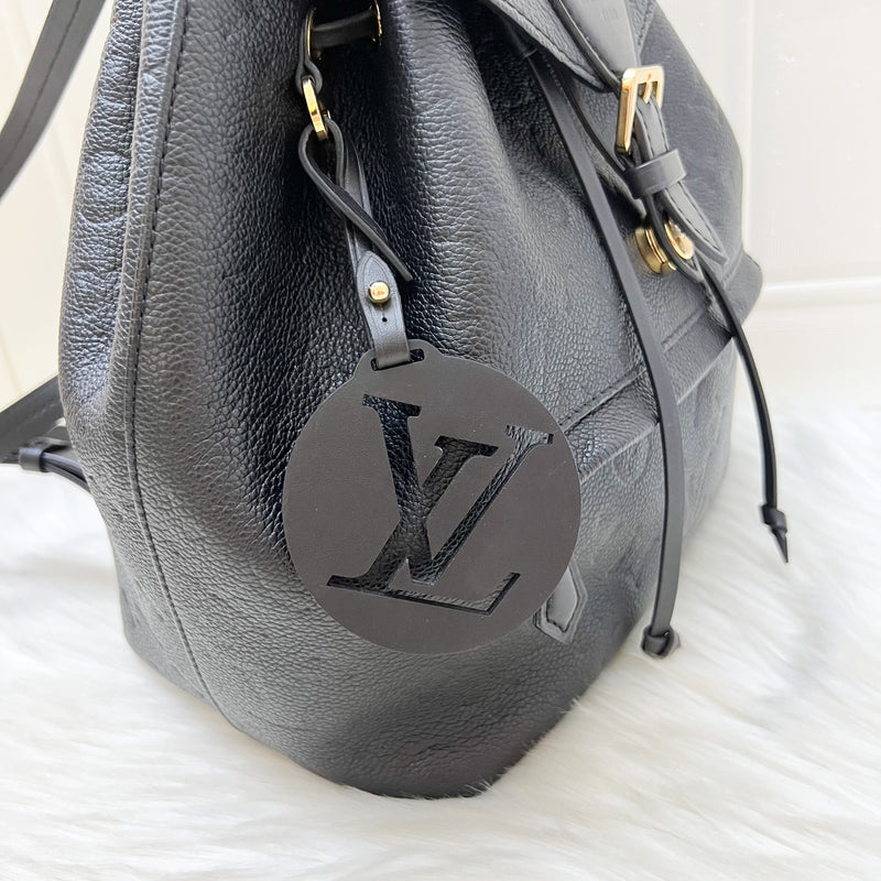 LV Montsouris Backpack in Black Empreinte Leather and GHW