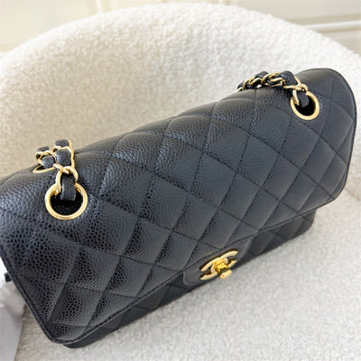 Chanel Small Classic Flap CF in Black Caviar GHW