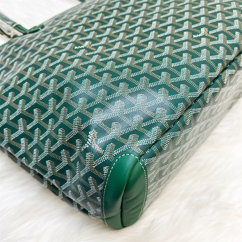 Goyard Artois MM in Green Signature Goyardine Canvas and Leather Trim