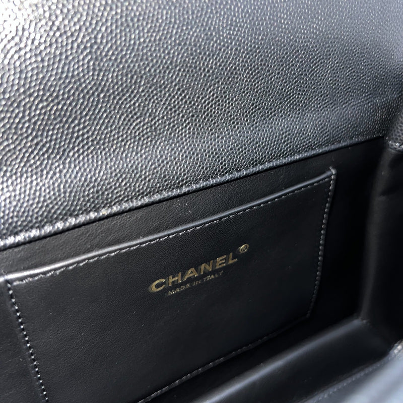 Chanel 22K Coco First Small Flap in Black Caviar and AGHW (Model: AS3633)