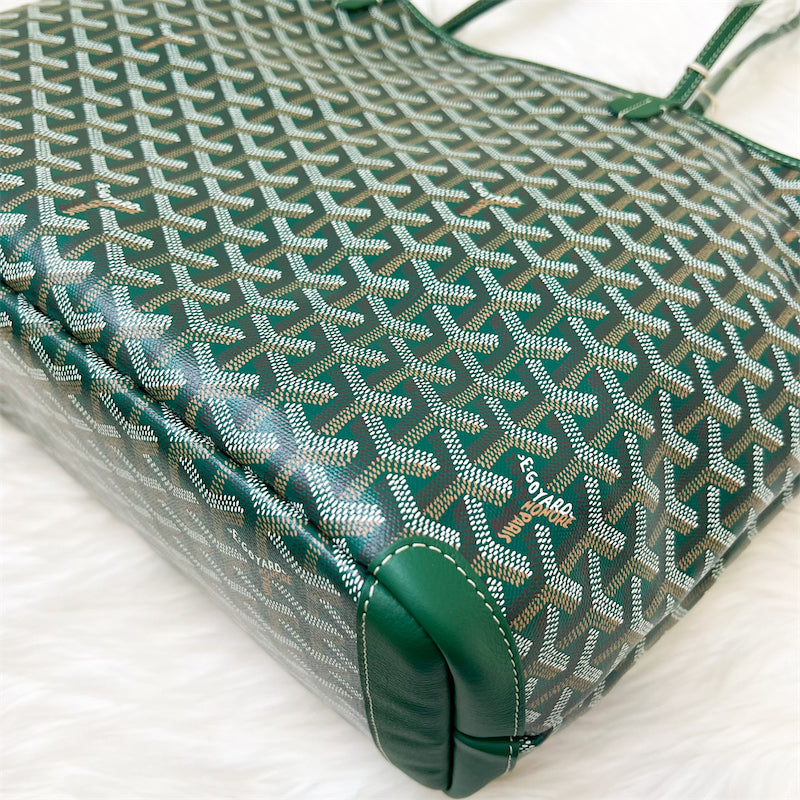 Goyard Artois MM in Green Signature Goyardine Canvas and Leather Trim