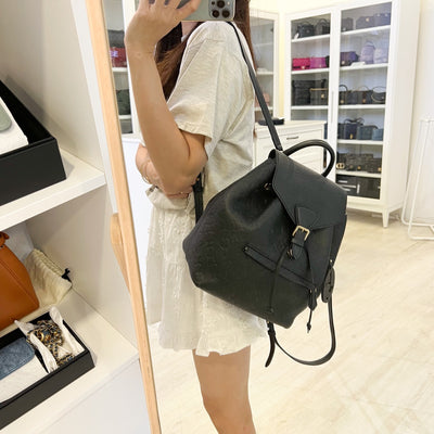 LV Montsouris Backpack in Black Empreinte Leather and GHW