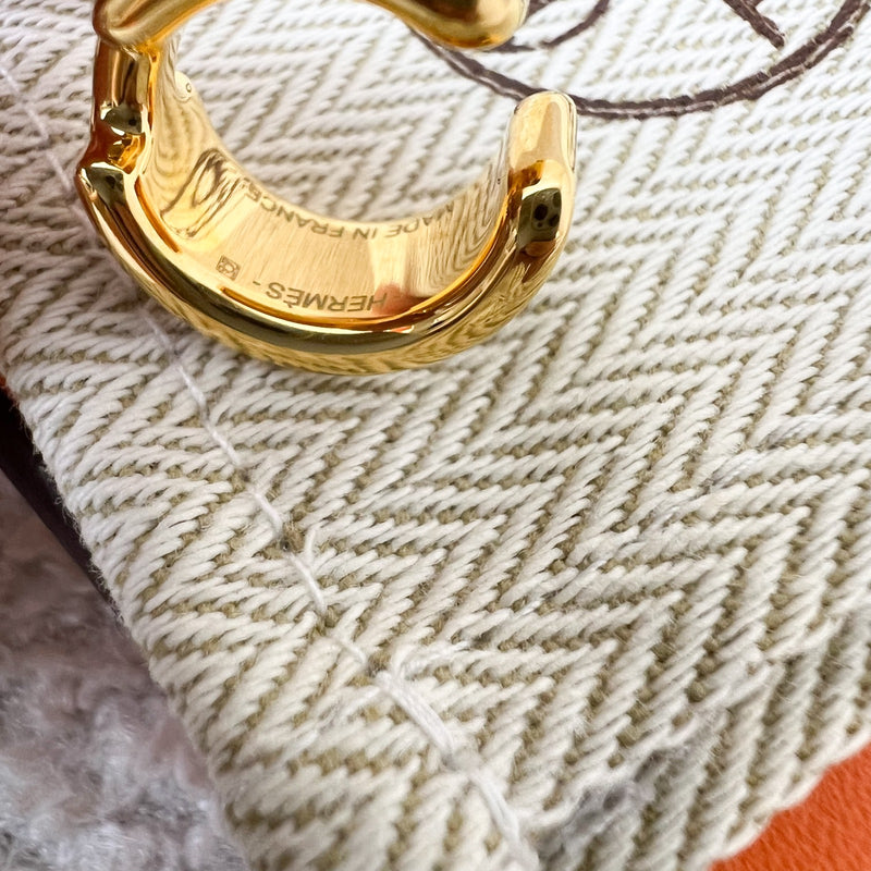 Hermes Olympe Ear Cuff, Small Model in Nata Epsom Leather and GHW