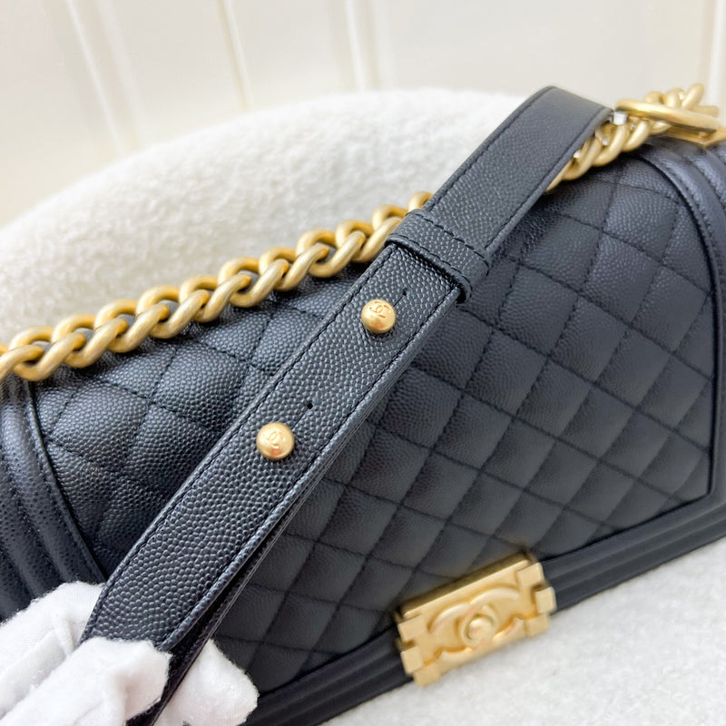 Chanel Medium 25cm Boy Flap in Black Caviar and AGHW