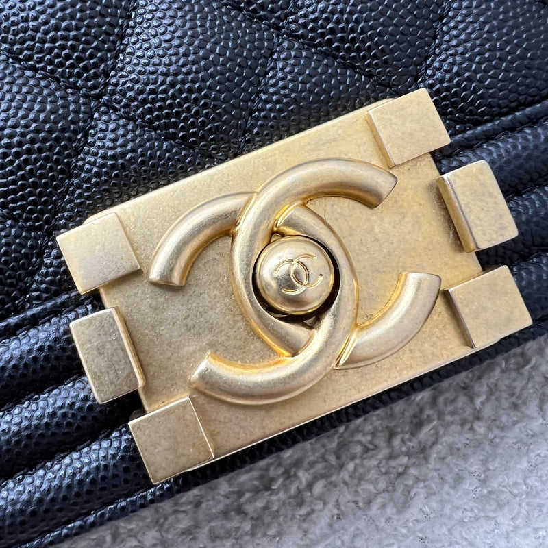 Chanel Medium 25cm Boy Flap in Black Caviar and AGHW
