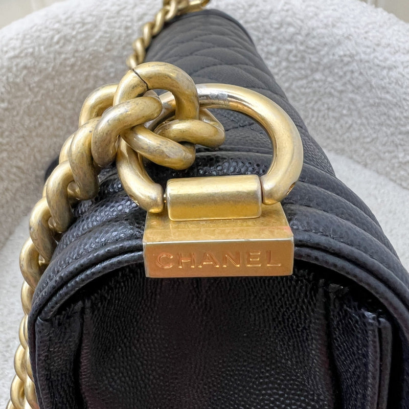 Chanel Medium 25cm Boy Flap in Black Caviar and AGHW