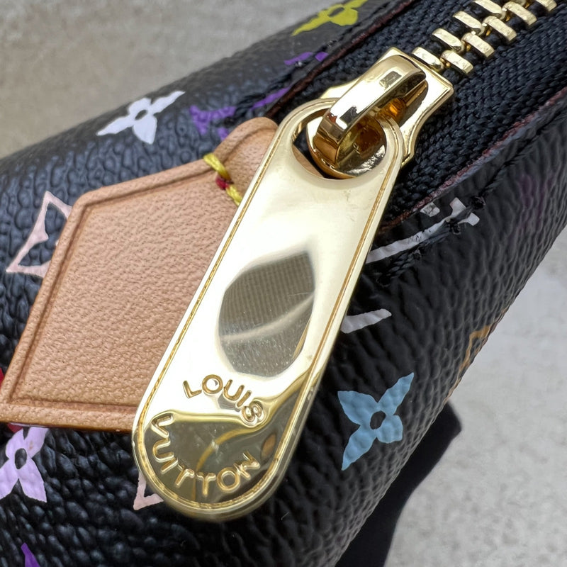 LV x Murakami Vintage Toiletry Pouch in Multicolore Noir Black Monogram Canvas and GHW (Model: M47355)