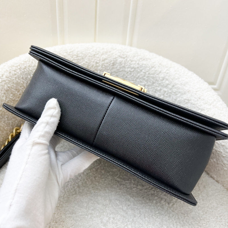 Chanel Medium 25cm Boy Flap in Black Caviar and AGHW
