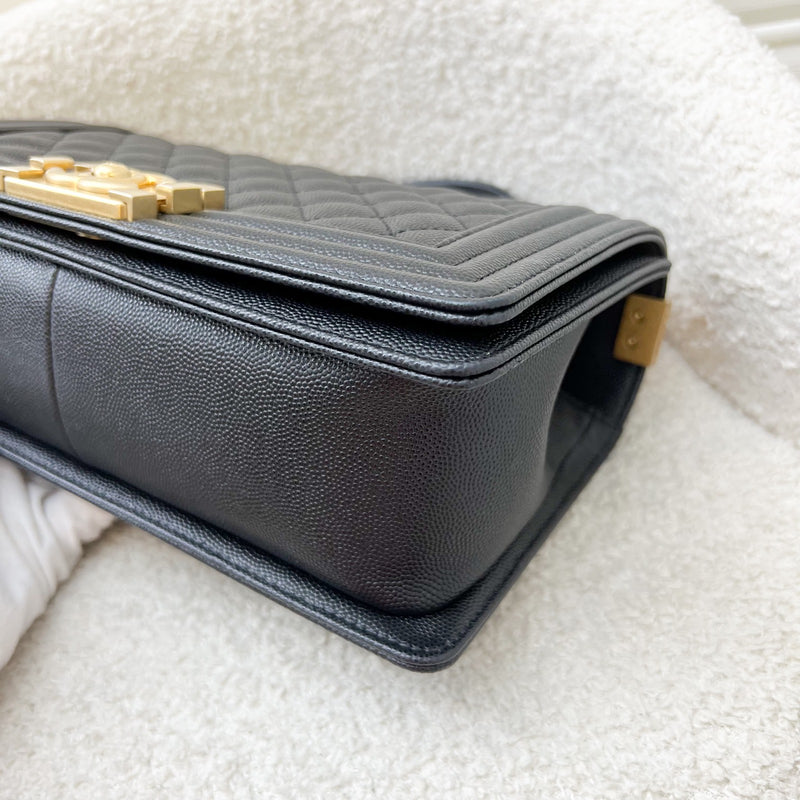 Chanel Medium 25cm Boy Flap in Black Caviar and AGHW