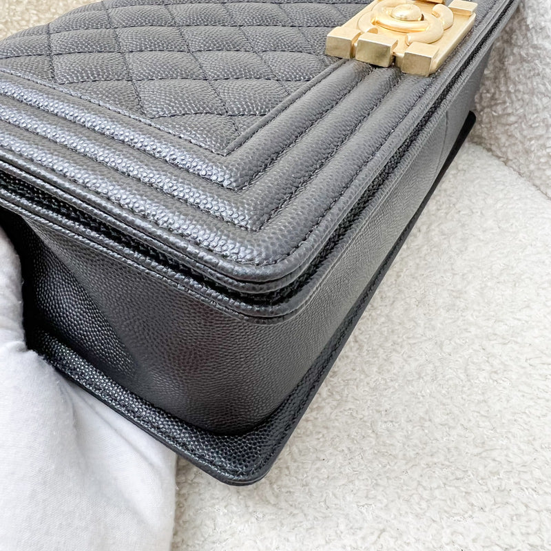 Chanel Medium 25cm Boy Flap in Black Caviar and AGHW
