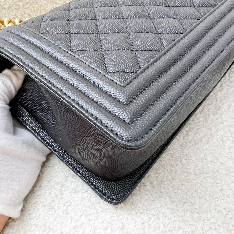 Chanel Medium 25cm Boy Flap in Black Caviar and AGHW