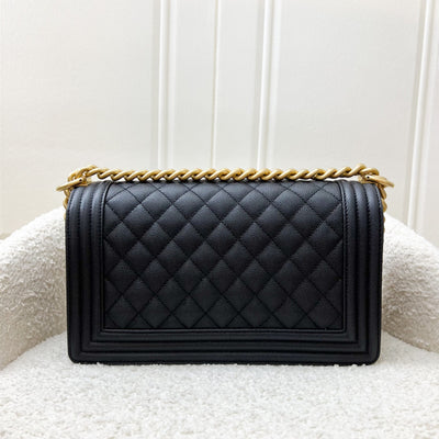 Chanel Medium 25cm Boy Flap in Black Caviar and AGHW
