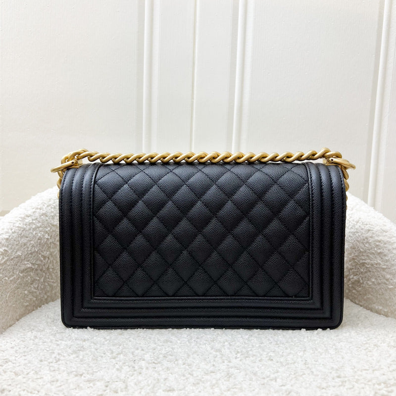 Chanel Medium 25cm Boy Flap in Black Caviar and AGHW