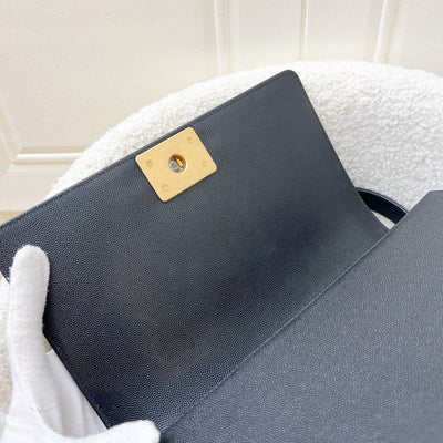Chanel Medium 25cm Boy Flap in Black Caviar and AGHW