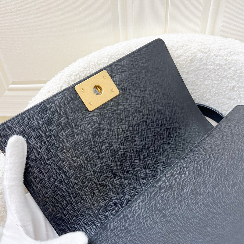 Chanel Medium 25cm Boy Flap in Black Caviar and AGHW