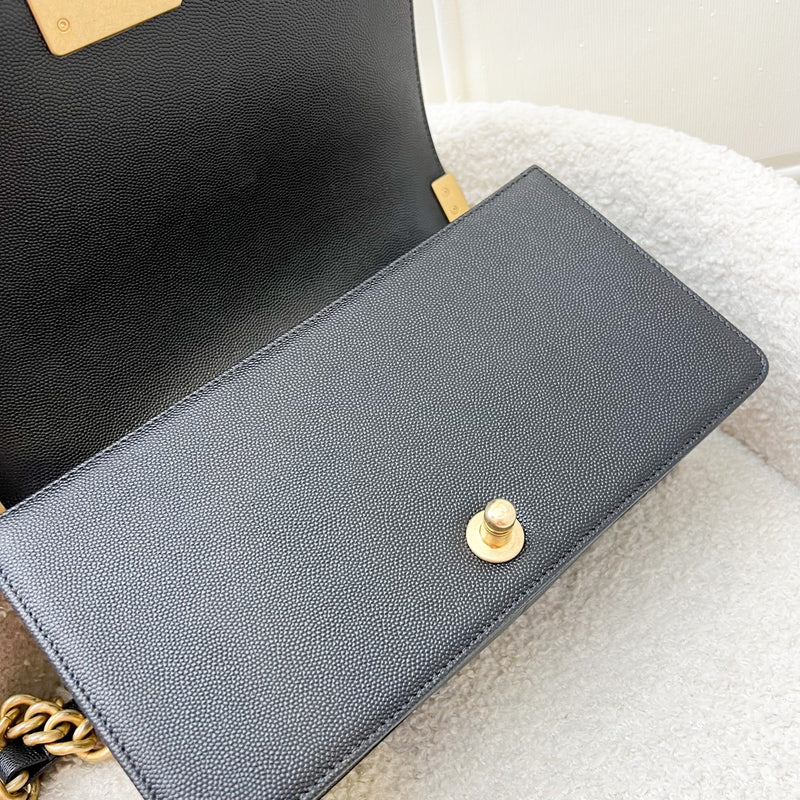 Chanel Medium 25cm Boy Flap in Black Caviar and AGHW
