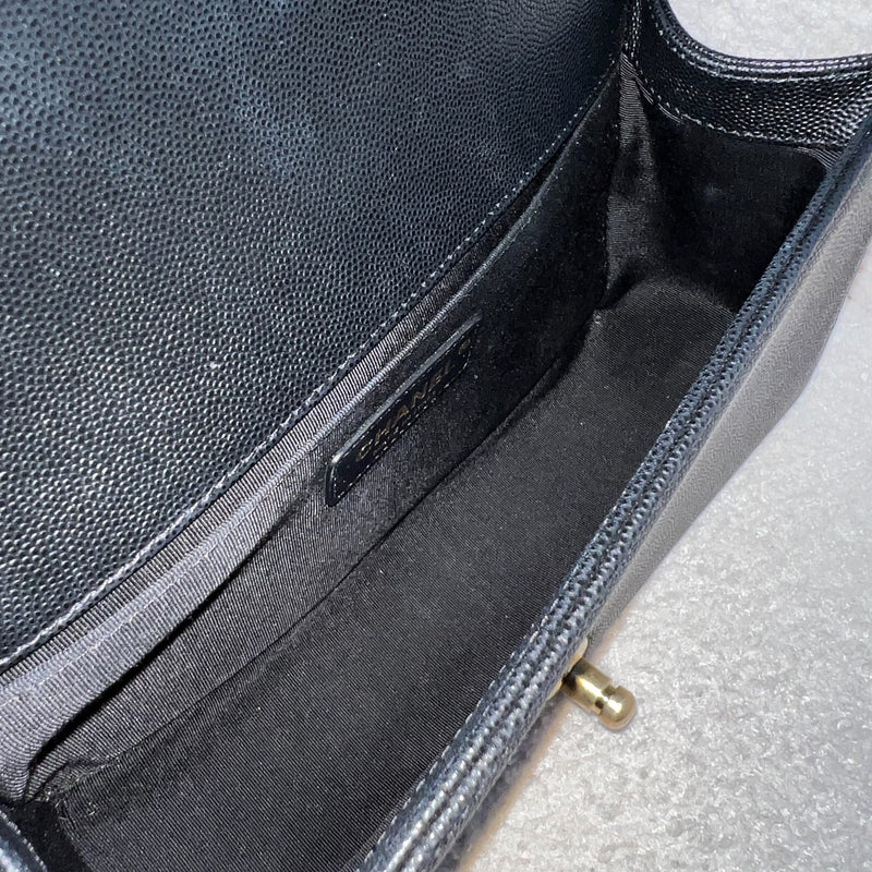 Chanel Medium 25cm Boy Flap in Black Caviar and AGHW