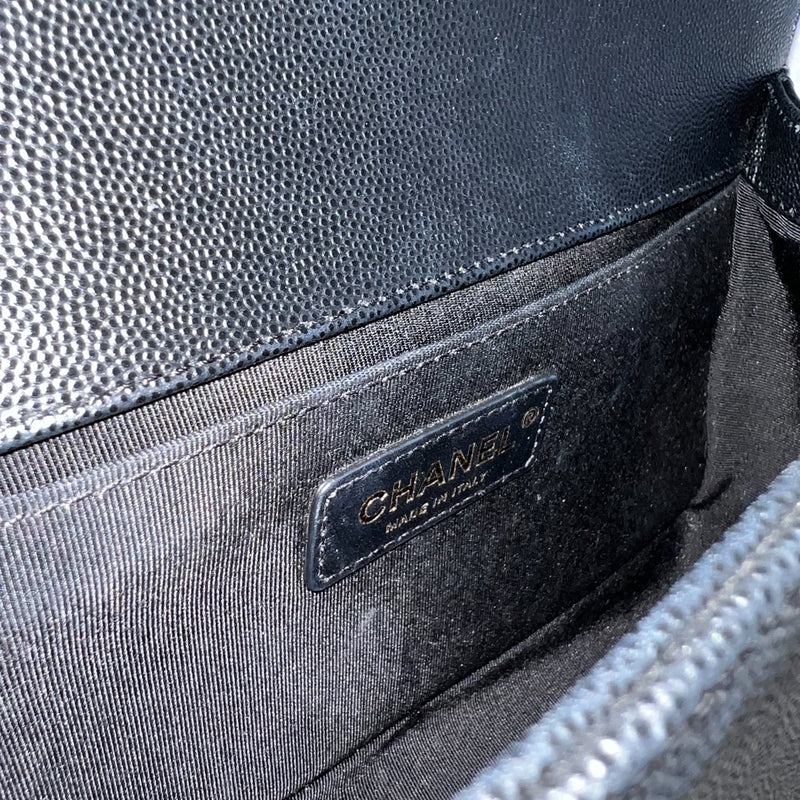 Chanel Medium 25cm Boy Flap in Black Caviar and AGHW