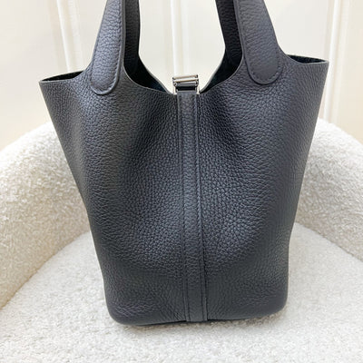 [Brand New] Hermes Picotin 18 in Black Noir Clemence Leather and PHW