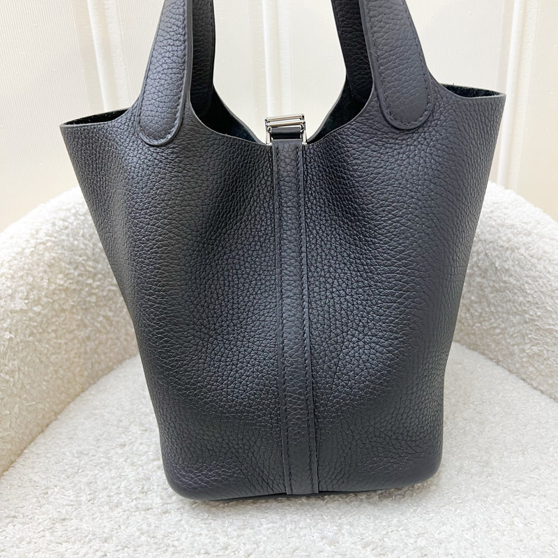 [Brand New] Hermes Picotin 18 in Black Noir Clemence Leather and PHW