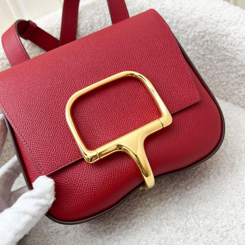 Hermes Della Cavalleria Mini Bag in Rouge Piment Epsom Leather and GHW
