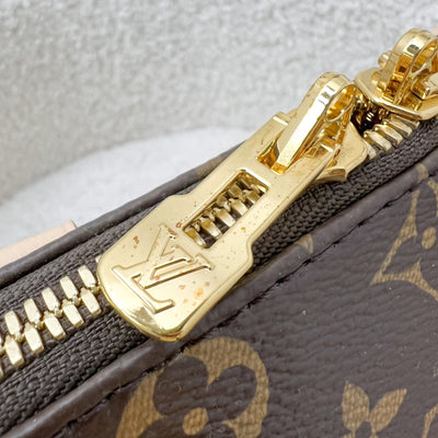 LV Speedy Bandouliere 20 in Monogram Canvas and Beige Patterned Strap