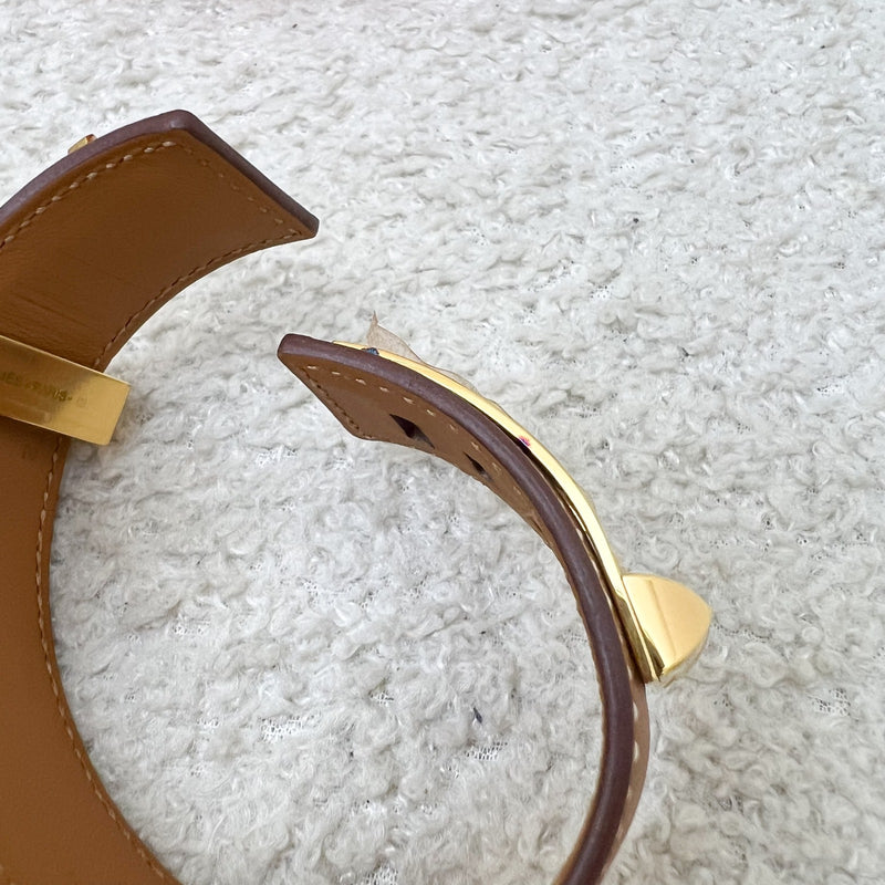 Hermes Collier de Chein CDC 24 in Gold Madame Leather and GHW size T2