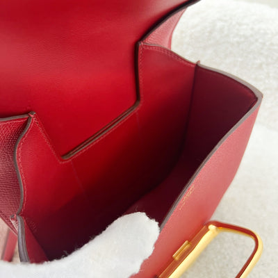 Hermes Della Cavalleria Mini Bag in Rouge Piment Epsom Leather and GHW