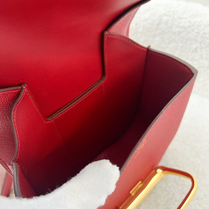 Hermes Della Cavalleria Mini Bag in Rouge Piment Epsom Leather and GHW