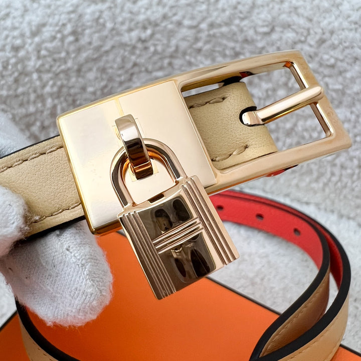 HERMES Lucky 15 reversible belt Orange Minium/Nata Size75 NWT hermesbelt_8281cf03-42f7-4ddd-  main image 3