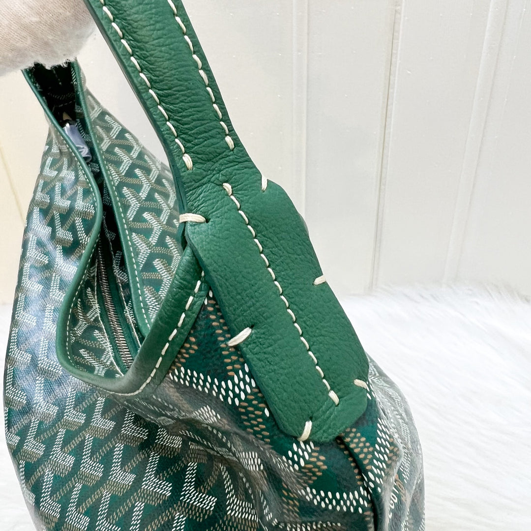 Goyard Boheme PM Hobo Bag in Green Signature Goyardine Canvas