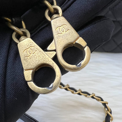 Chanel Large 32cm Coco Handle Flap in Black Caviar and AGHW