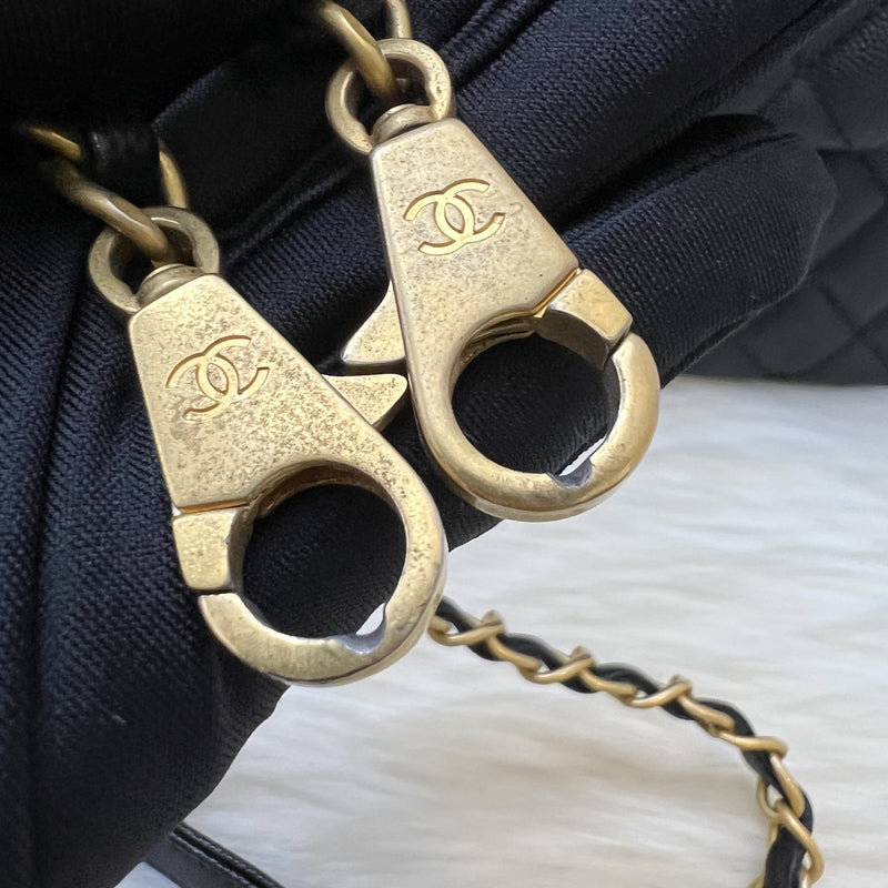 Chanel Large 32cm Coco Handle Flap in Black Caviar and AGHW