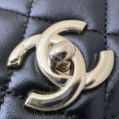 Chanel Small Trendy CC Top Handle Flap in Black Lambskin LGHW (Model: A92236)