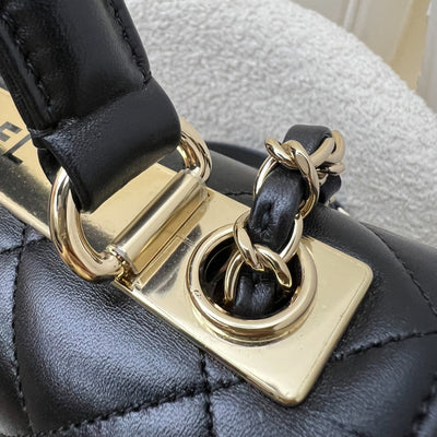 Chanel Small Trendy CC Top Handle Flap in Black Lambskin LGHW (Model: A92236)