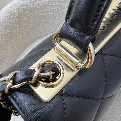 Chanel Small Trendy CC Top Handle Flap in Black Lambskin LGHW (Model: A92236)