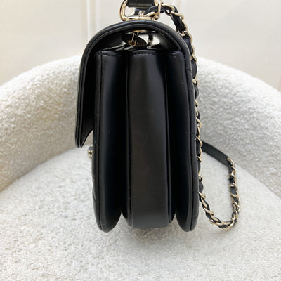 Chanel Small Trendy CC Top Handle Flap in Black Lambskin LGHW (Model: A92236)