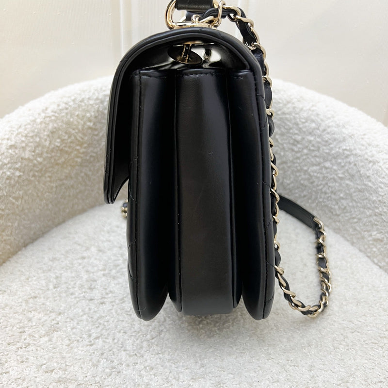 Chanel Small Trendy CC Top Handle Flap in Black Lambskin LGHW (Model: A92236)