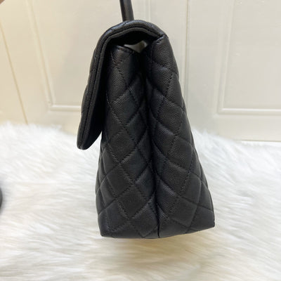 Chanel Large 32cm Coco Handle Flap in Black Caviar and AGHW