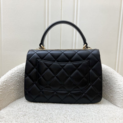 Chanel Small Trendy CC Top Handle Flap in Black Lambskin LGHW (Model: A92236)