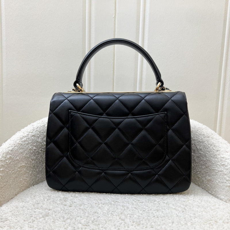 Chanel Small Trendy CC Top Handle Flap in Black Lambskin LGHW (Model: A92236)