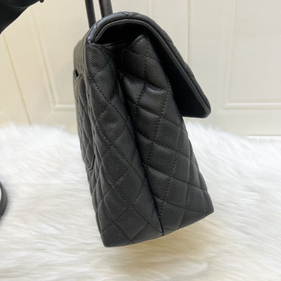 Chanel Large 32cm Coco Handle Flap in Black Caviar and AGHW
