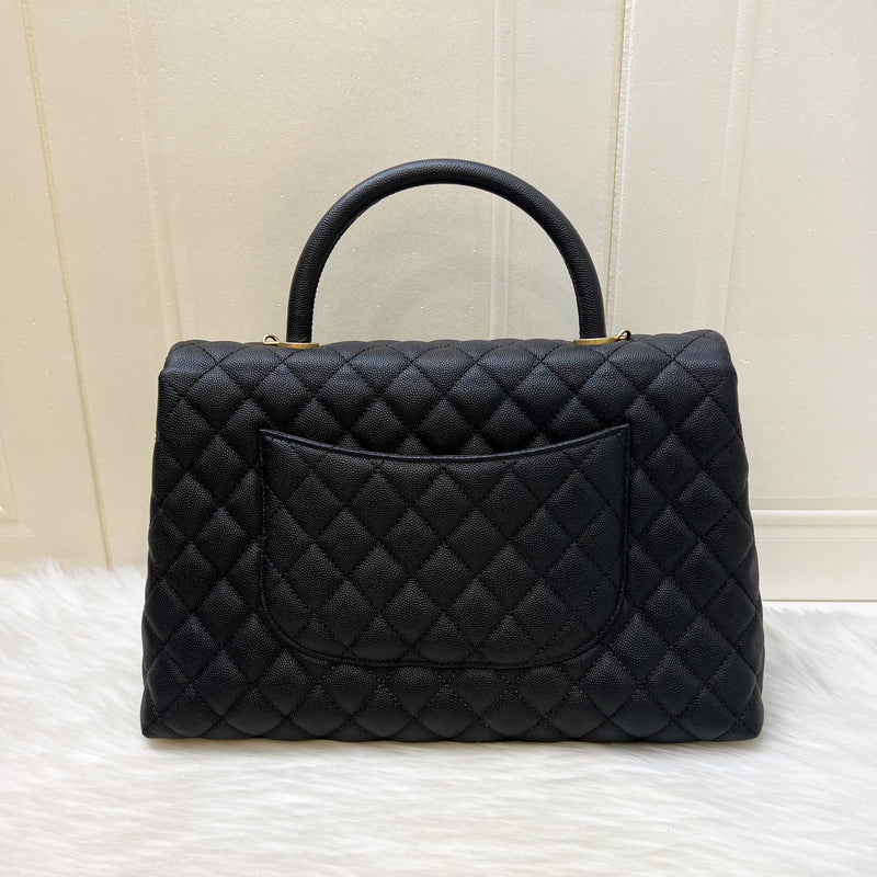 Chanel Large 32cm Coco Handle Flap in Black Caviar and AGHW
