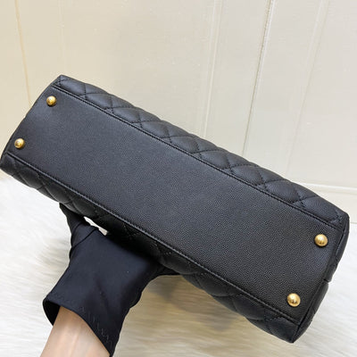 Chanel Large 32cm Coco Handle Flap in Black Caviar and AGHW