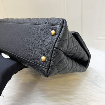 Chanel Large 32cm Coco Handle Flap in Black Caviar and AGHW