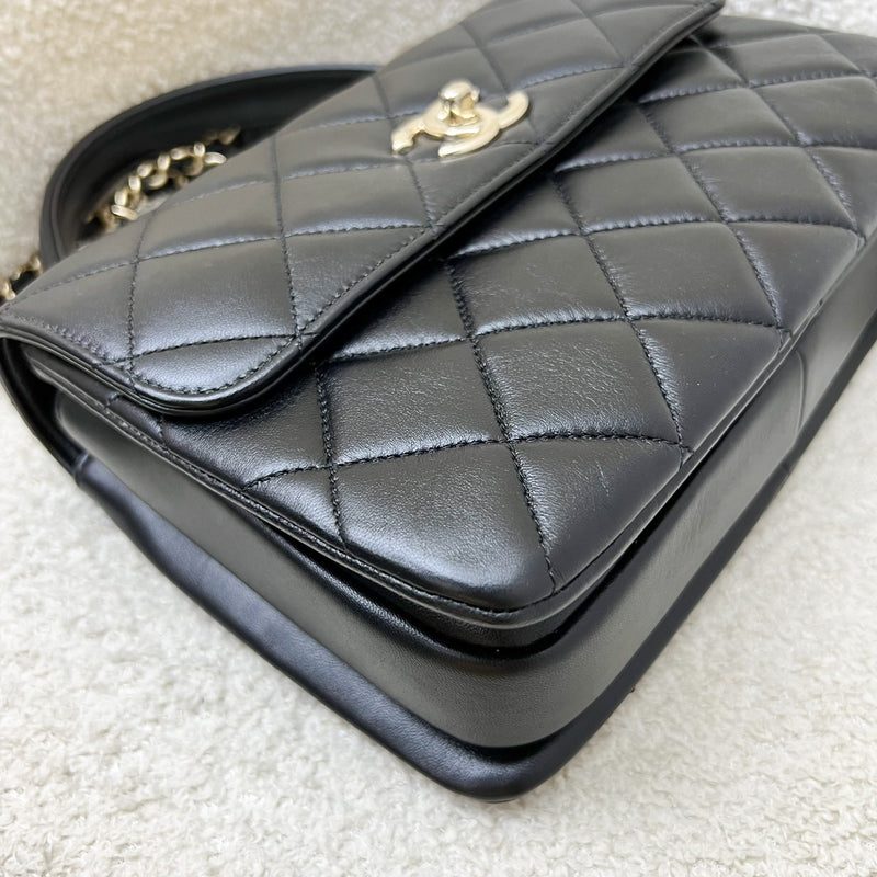 Chanel Small Trendy CC Top Handle Flap in Black Lambskin LGHW (Model: A92236)