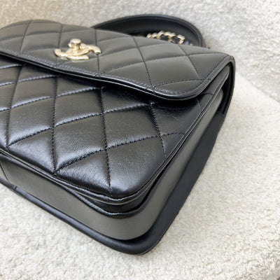 Chanel Small Trendy CC Top Handle Flap in Black Lambskin LGHW (Model: A92236)