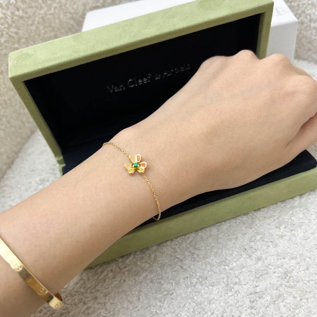 Van Cleef Arpels VCA Mini Model Frivole Bracelet with Emerald