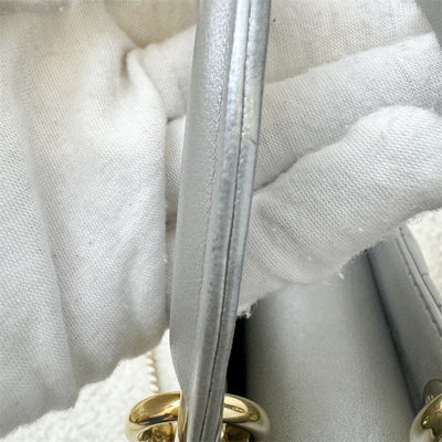 Dior Mini Lady Dior in Pearly Grey Lambskin and LGHW