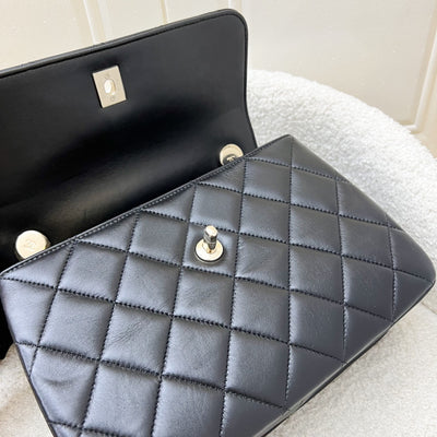 Chanel Small Trendy CC Top Handle Flap in Black Lambskin LGHW (Model: A92236)
